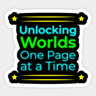 Exploring New Realms, One Page at a Time Sticker